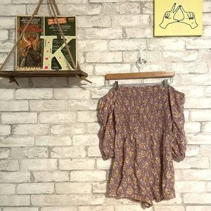 Beautiful Purple Floral Romper NWOT